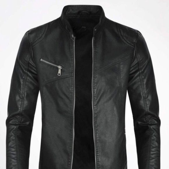 . Other - Black Mens PU Leather Jacket